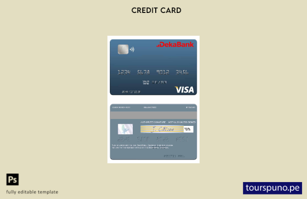 lista para imprimir plantilla de tarjeta de débito visa Alemania Deka Bank